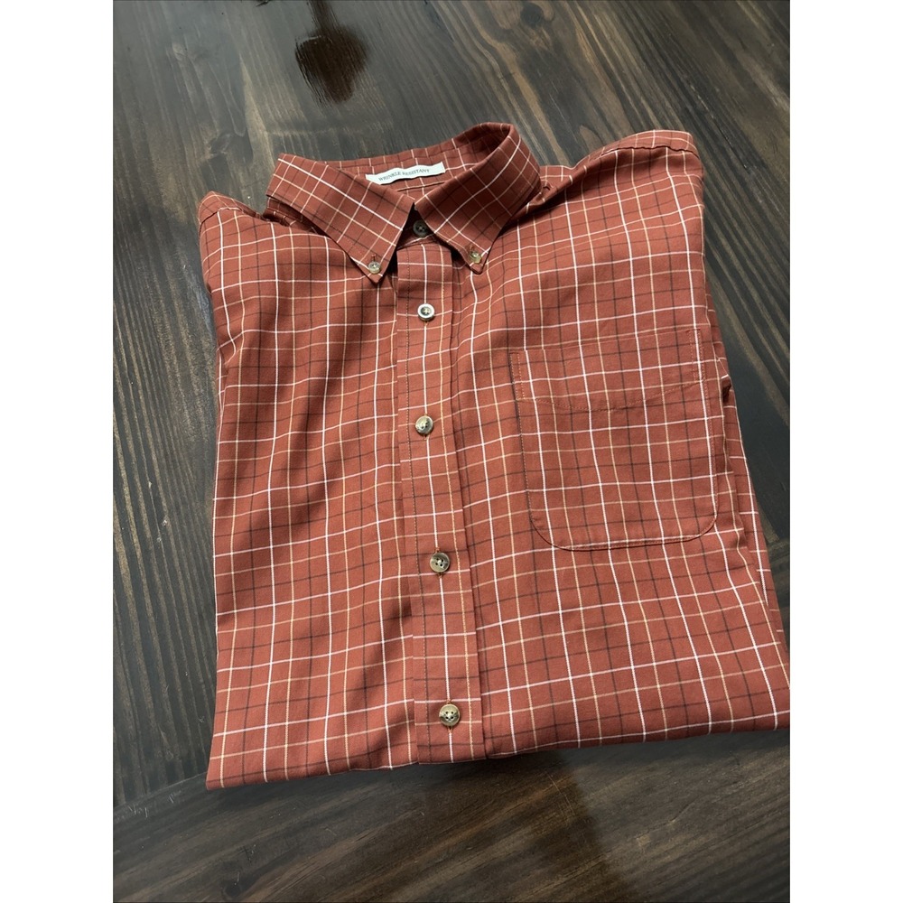 LL Bean XXL Regular Traditional Fit Wrinkle Free Button Up Long Sleeve Shirt 2XL